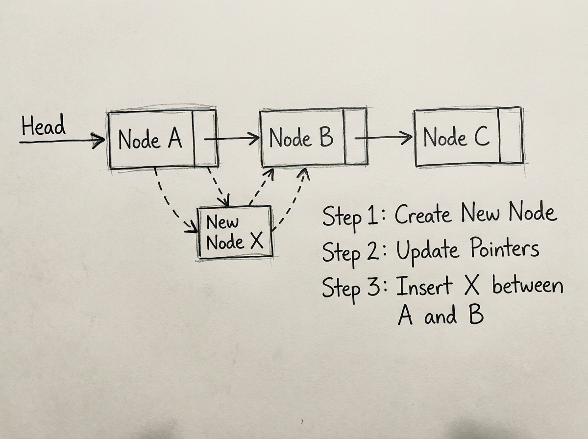 Efficient Linked List Insertion